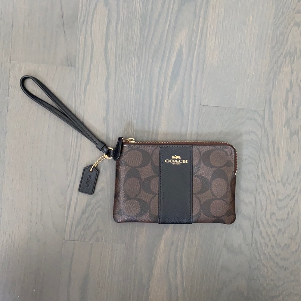 Coach wristlet brown and black